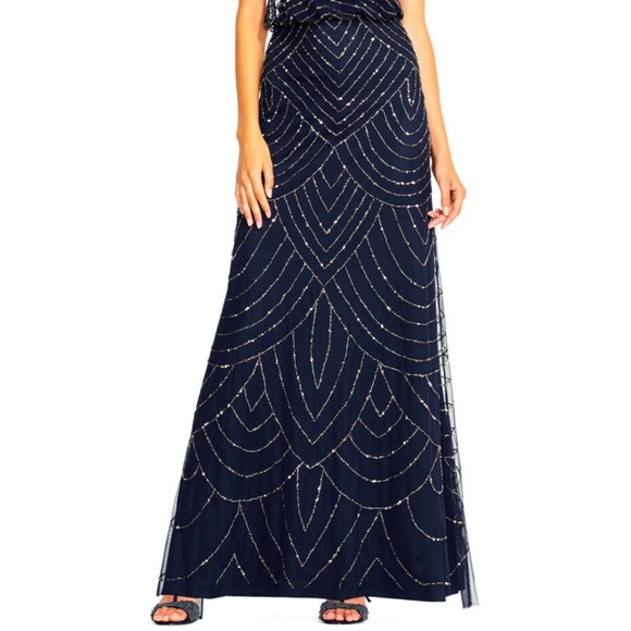 NWT ADRIANNA PAPELL Beaded halter gown - size 6 - Picture 4 of 7